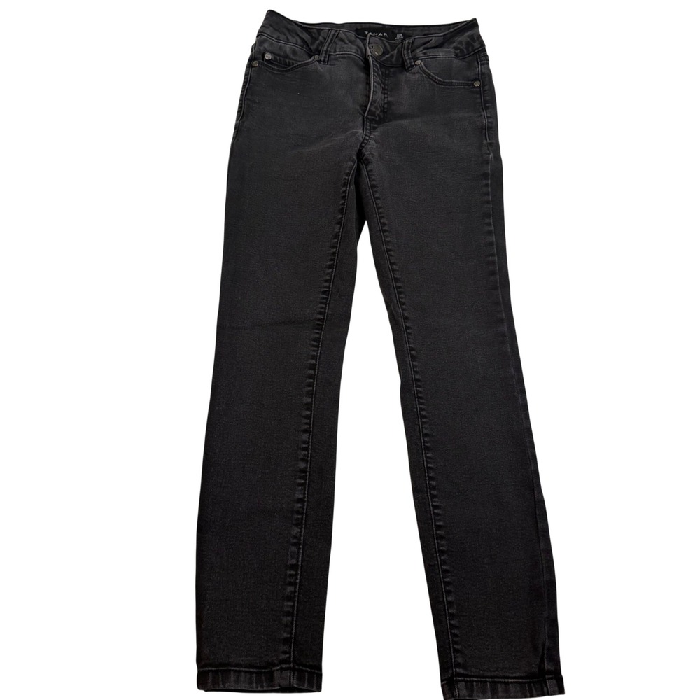 Tahari Chloe Fit Solution Skinny Jeans Womens 2/26 Washed Black Stretch Denim